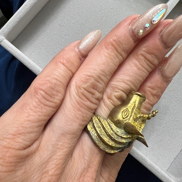 Vintage Unicorn Ring made of repurposed coins. One of a kind- handmade - Picture 3 of 16